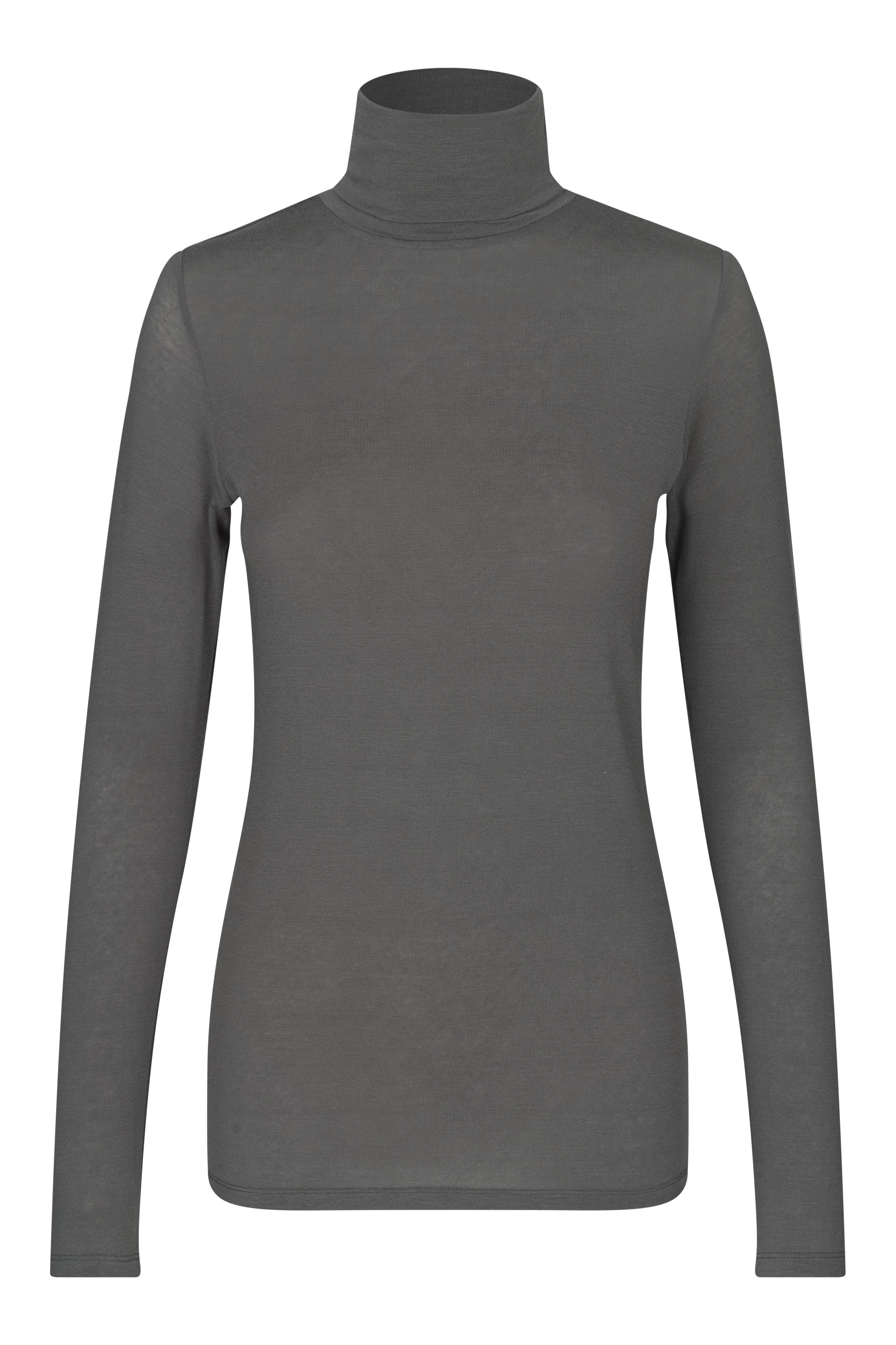 Matima T-Neck langærmet t-shirt - Volcanic Ash